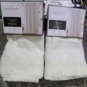 2 Edalene Blackout Curtains Almond Cream 84"x50"